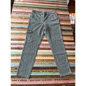 J Jill 8 Army Green Chino Pants Straight Leg Cargo Stretch Cotton Classic